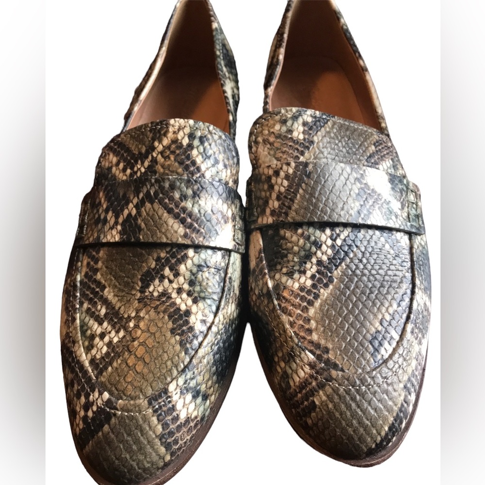 Madewell The Alex Loafers Snake Print Embossed Leather Size 10, tried on once